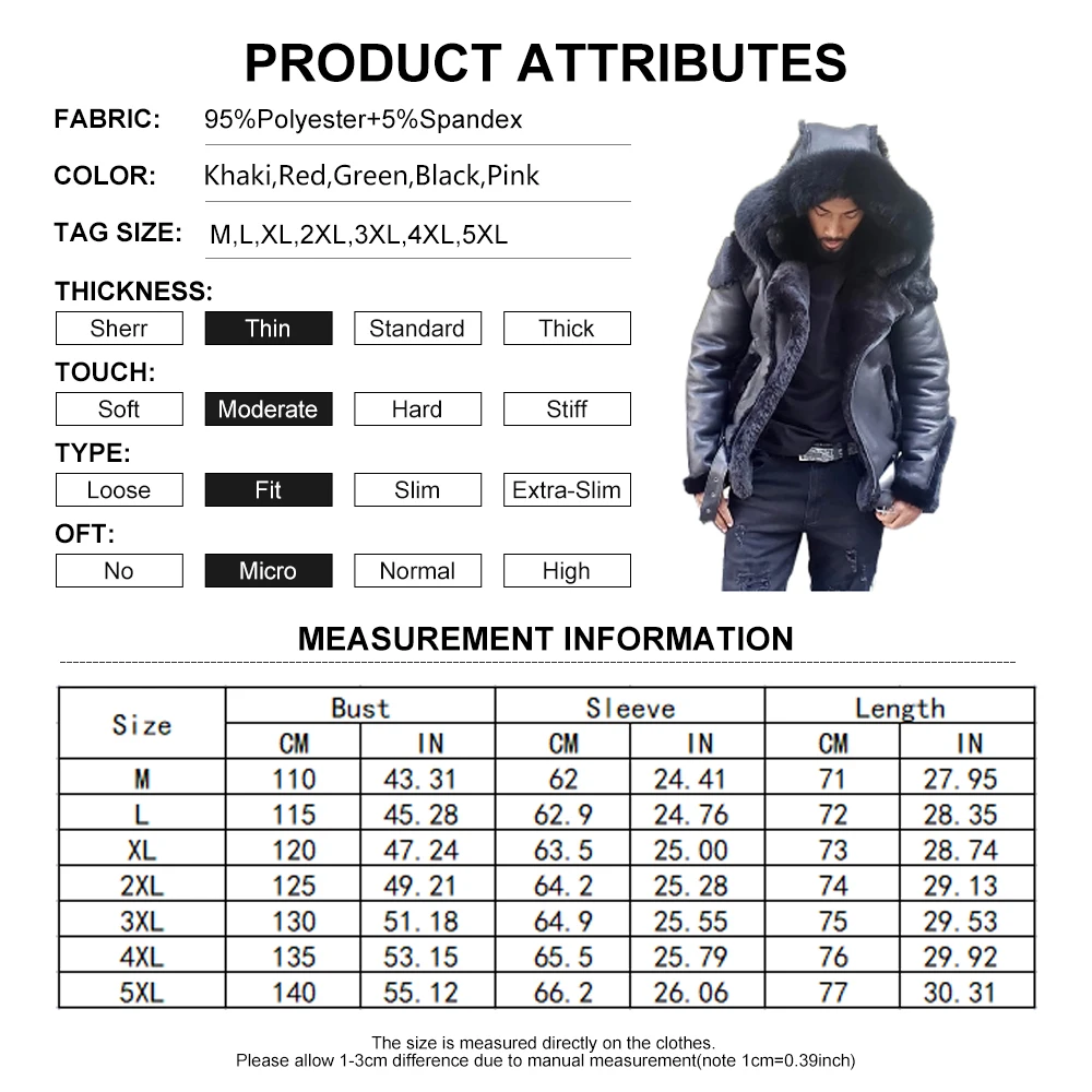 Мужская зимняя куртка из искусственной кожи на молнии с меховым помпоном | одежда