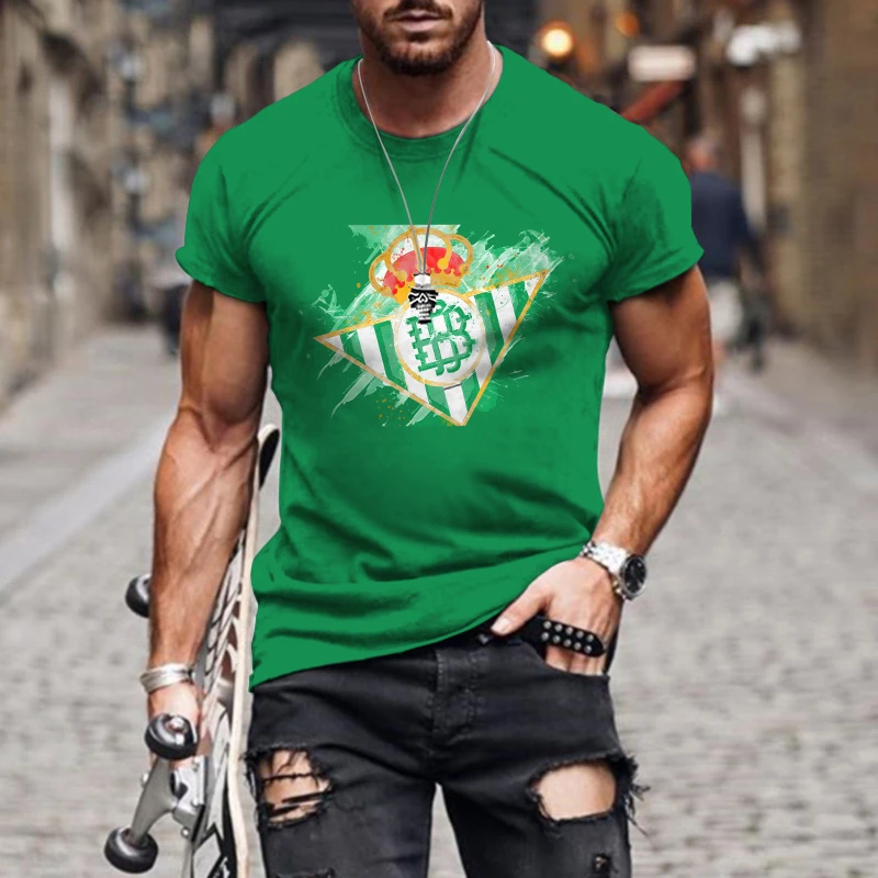 

Men's Summer Casual Crew Neck Short Sleeve Tee with Betis Print Vintage Oversized Breathable Matching Tee