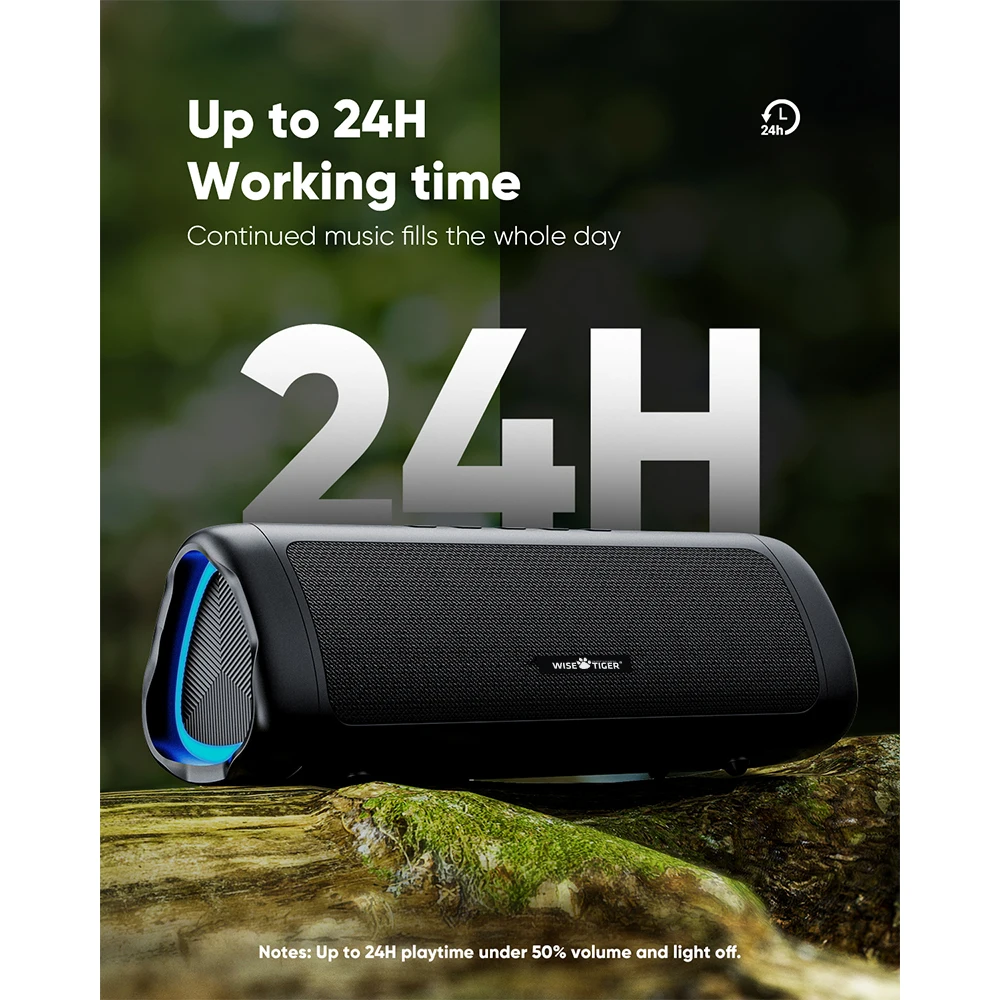 Портативная беспроводная Bluetooth-колонка WISE TIGER 10 Вт HD-звук BT5.3