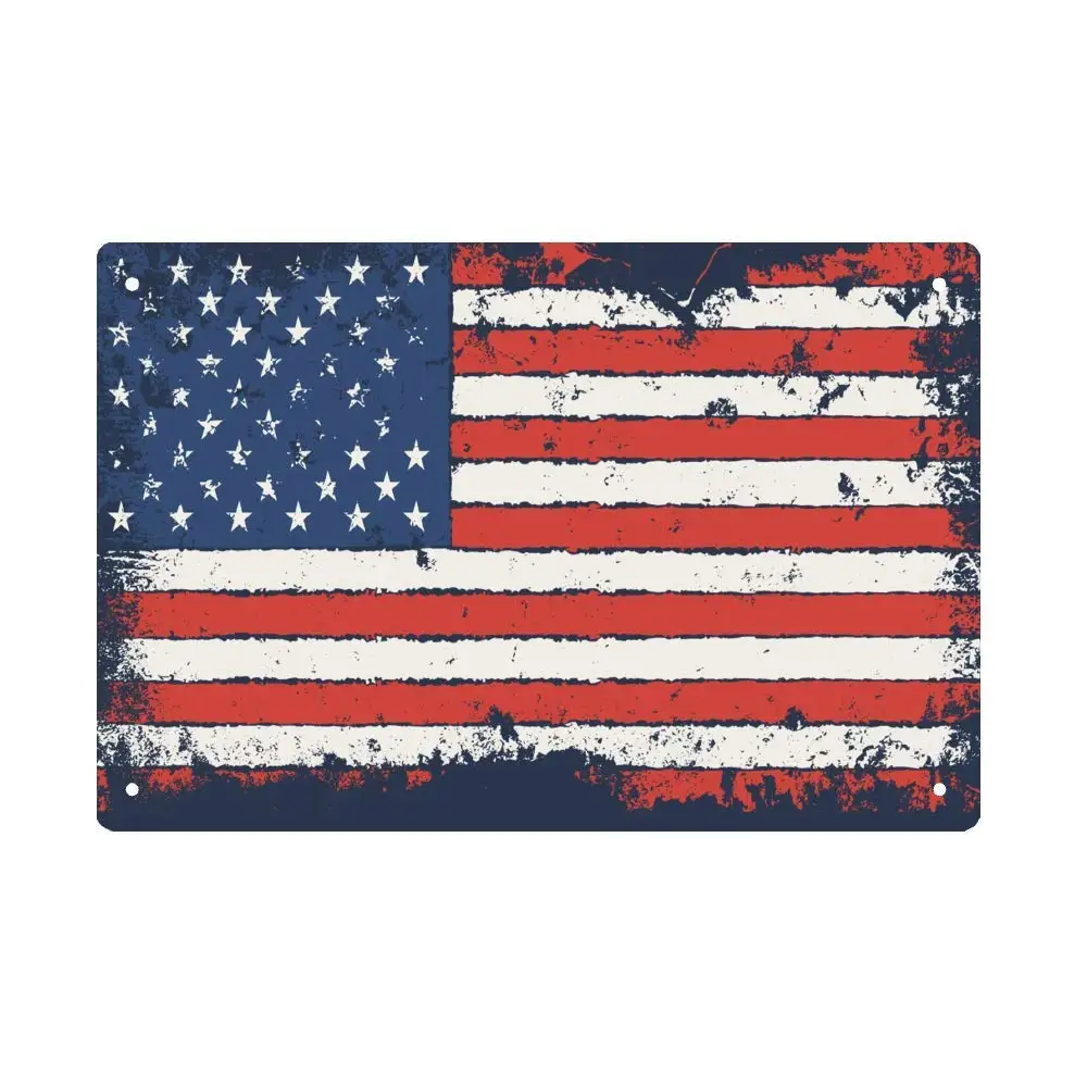 Винтажный жестяной знак Kalynvi американский флаг Ретро плакат металлический