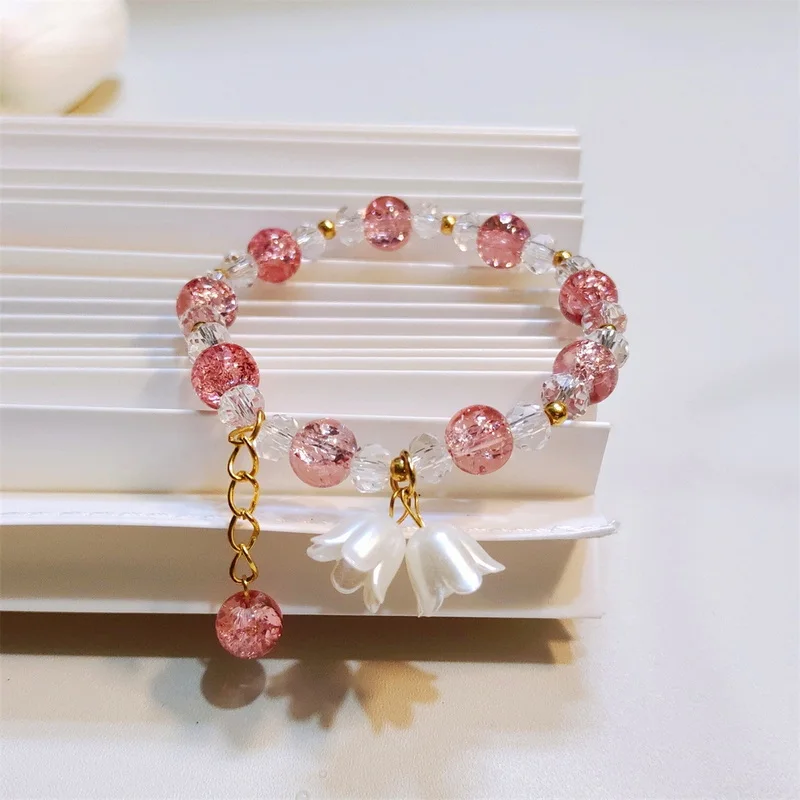 Браслет со стеклянными бусинами в виде попкорна