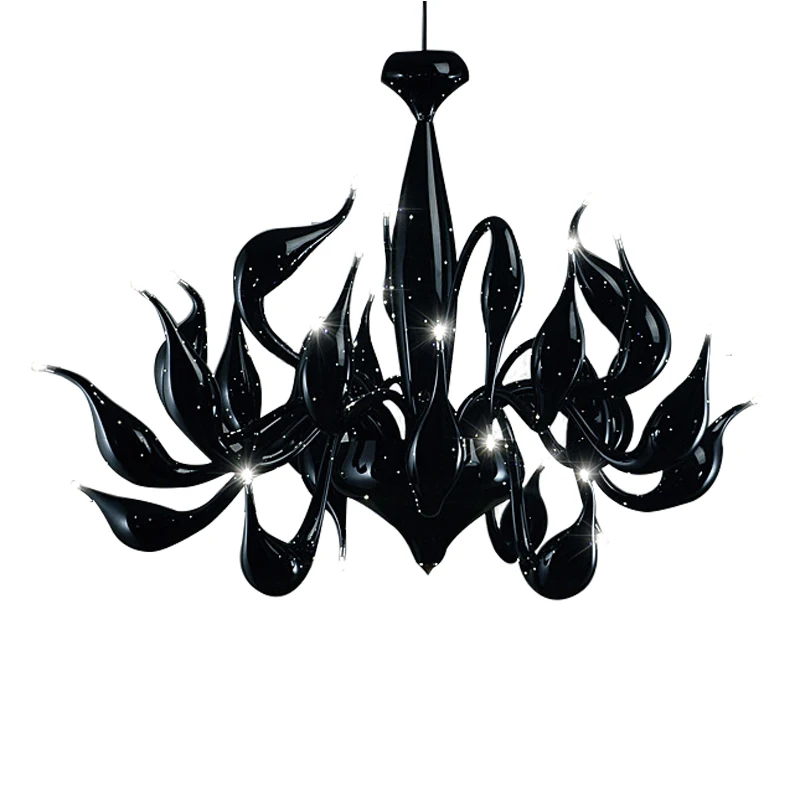 

Italy Swan Chandelier Modern Murano Chandeliers Creative Art Glass chandelier Light 24 Head (Black Color)Free shipping