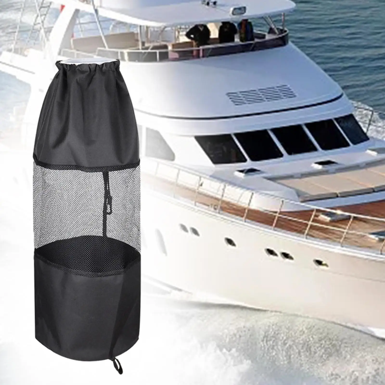 

Portable Boat Trash Bag Washable Boat Storage Lightweight Trash Can Mesh