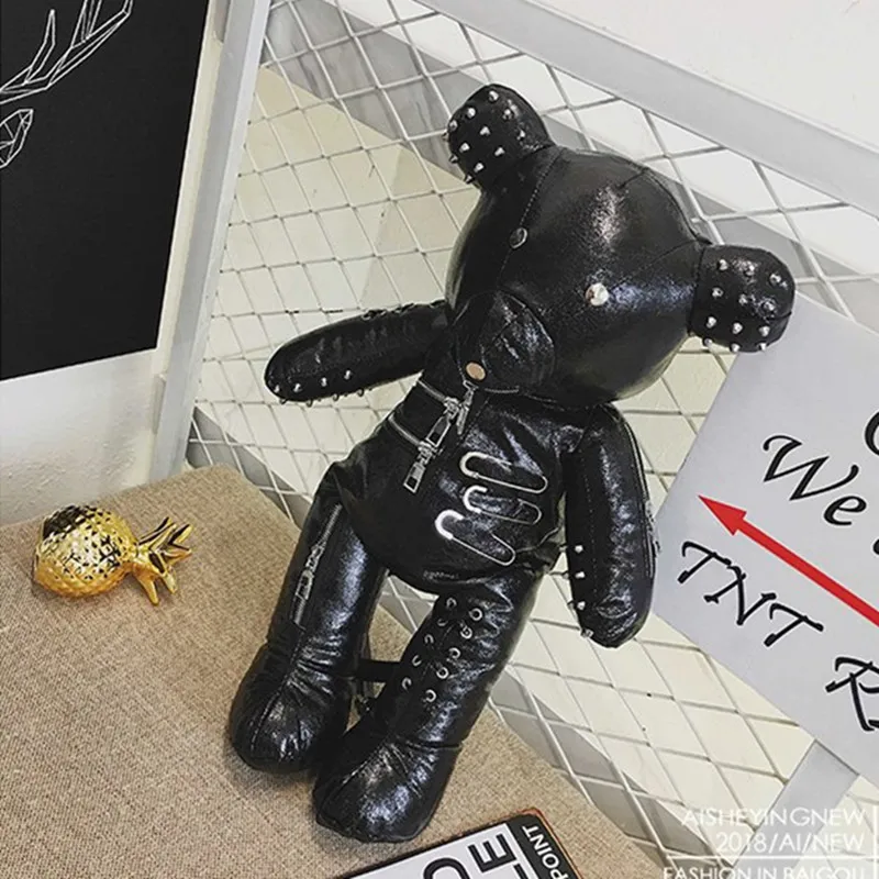 

Модный новый женский рюкзак со скелетом и медведем, школьные сумки в стиле панк, дизайнерские рюкзаки для девочек-подростков, подарки