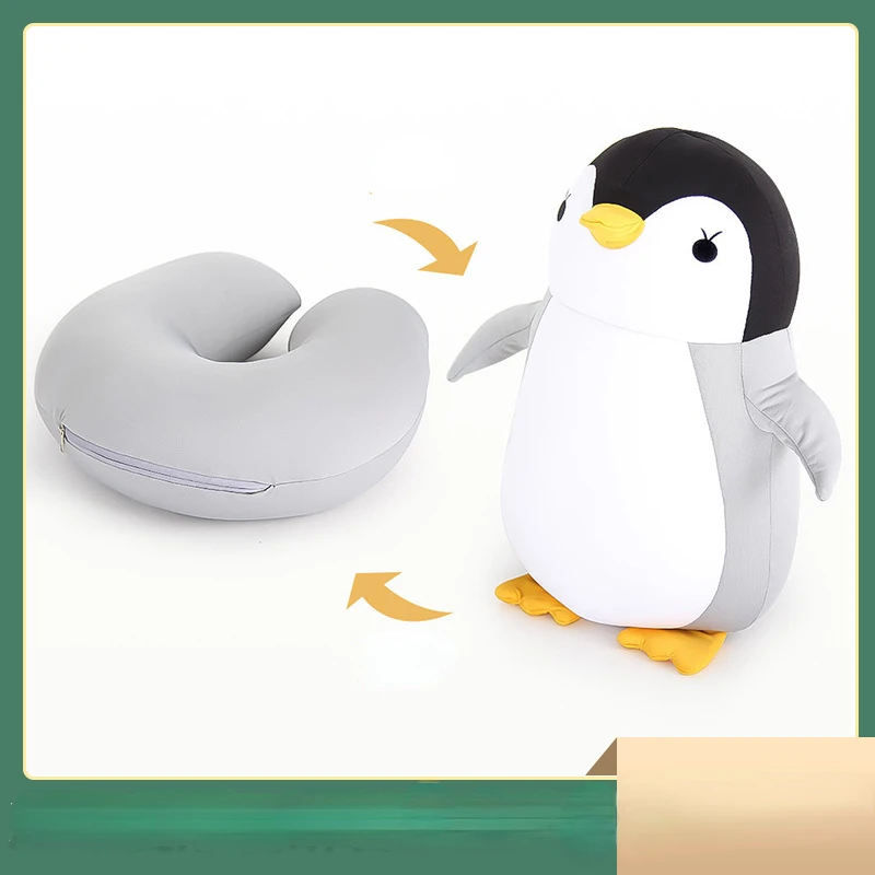 

U-образная мультяшная Подушка-держатель для подушки, подушка 2 в 1, двойная плюшевая подушка для шеи, игрушка для детей, 1 шт.