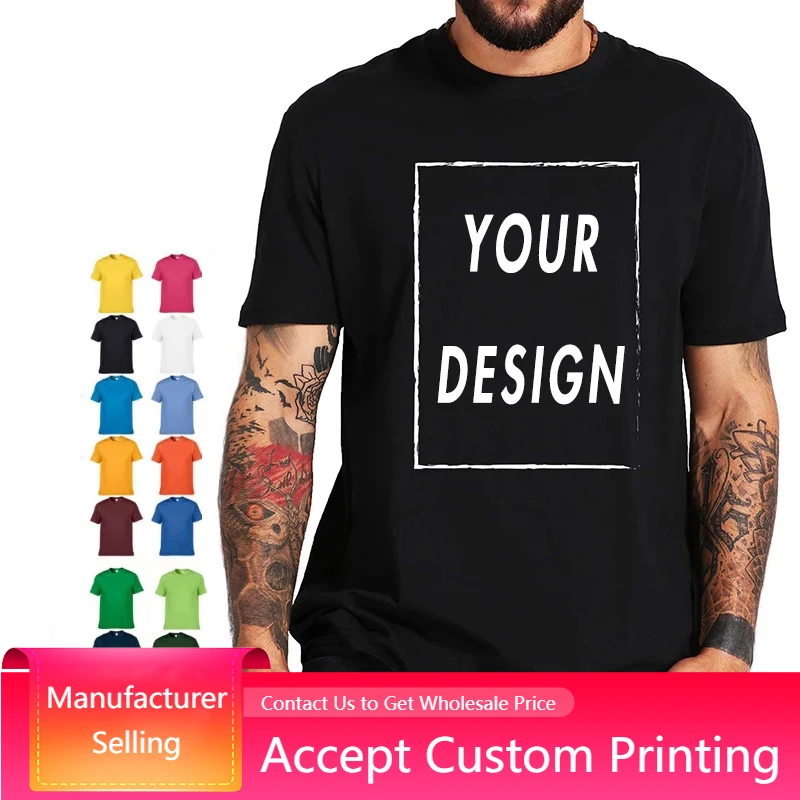 

T-shirts 100% Cotton Blank Plus-size Solid Tshirt Short Sleeve Premium Cotton Casual O-neck T-shirt For Men Elastic Customizable