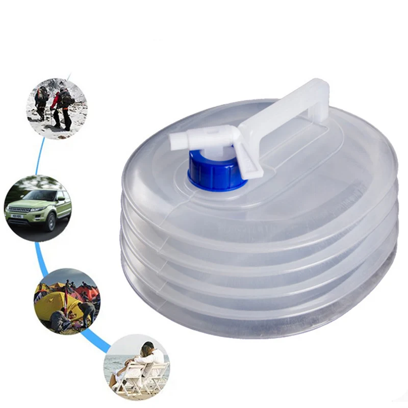 

3L-15L Outdoor Camping Foldable Bucket Collapsible Water Bag Container Folding Bucket with Tap Portable Water Bag