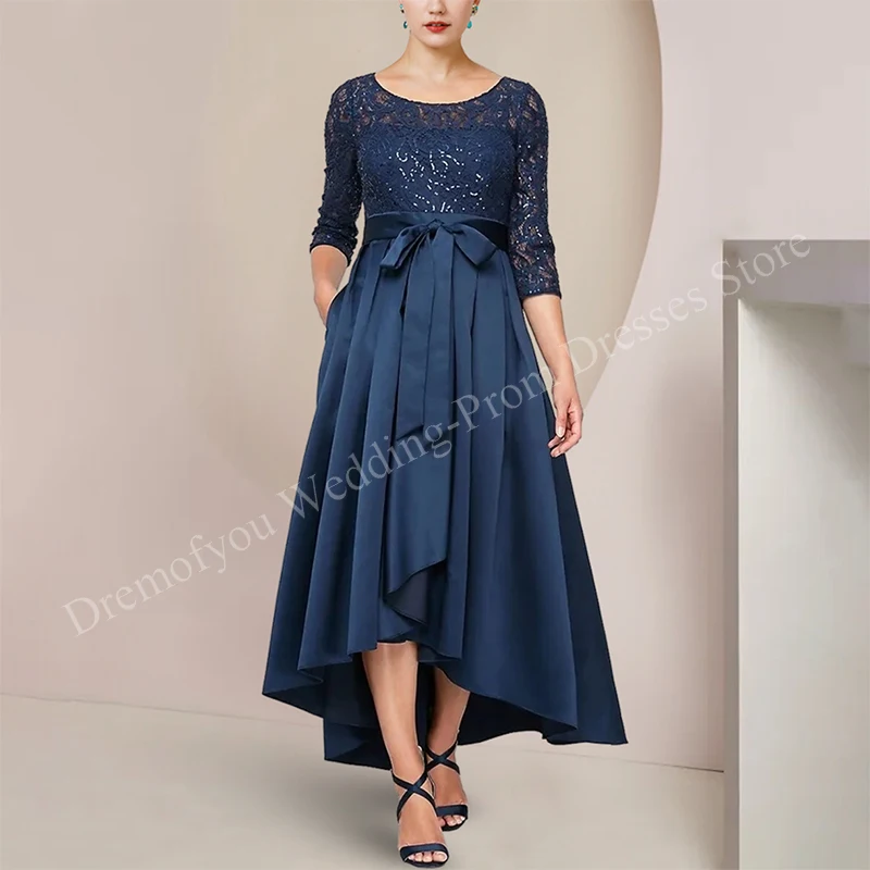 

Luxury Beads Mother of the Bride Dresses Lace Appliques Ankle-Length A-Line Wedding Party for Women Guest 2023 Evening Gala New