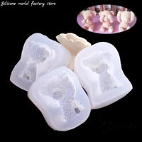 silicone world 3d bear silicone mold diy cake decorating tools cupcake topper fondant baking chocolate candy clay plaster molds
