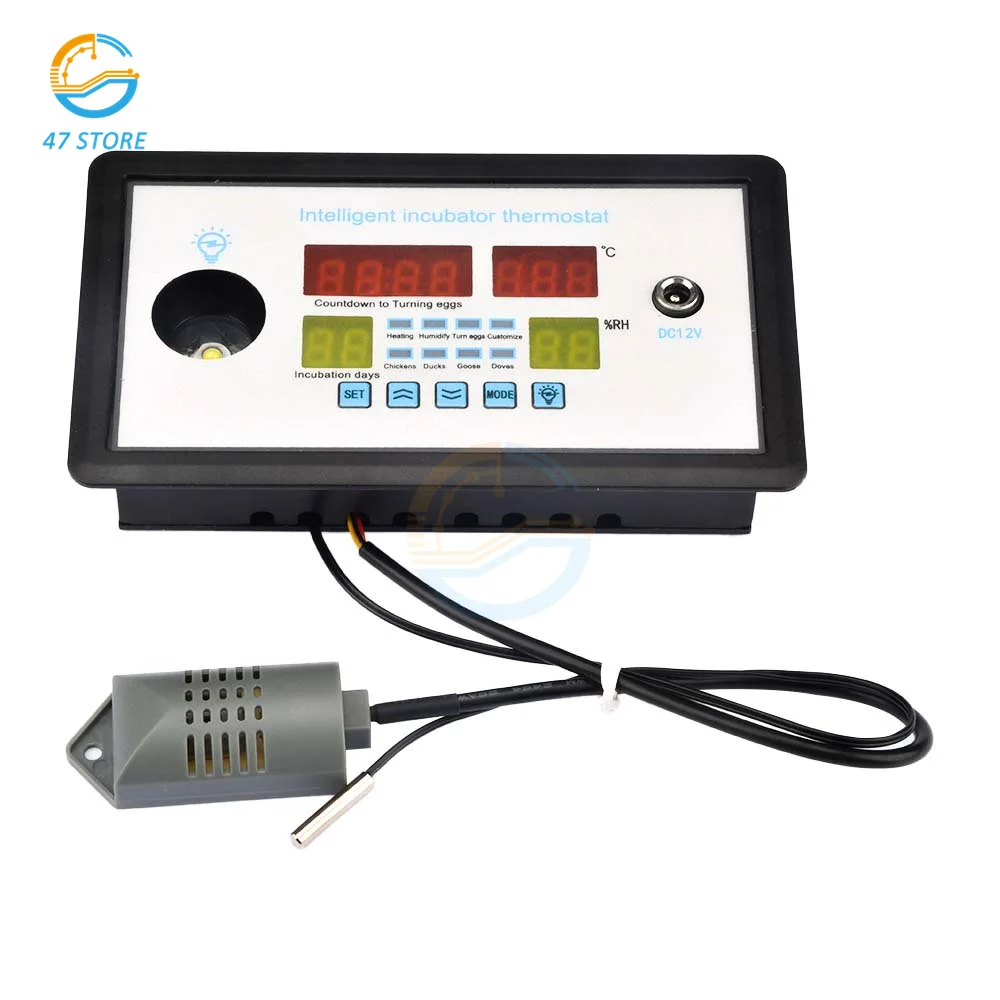 Termostato Inteligente Digital W9002 W9005 Termostato Incubadora de Controle Umidade Temperatura 360 Ovo Automático Girando Ac110220v