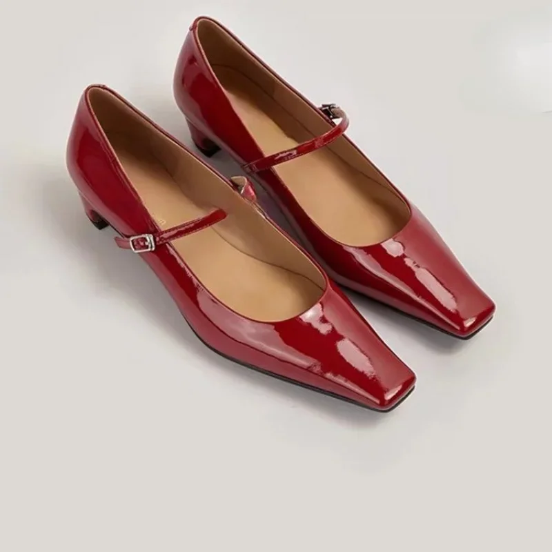 Женские туфли-лодочки Новинка осени 2024 женская обувь с квадратным носком удобные