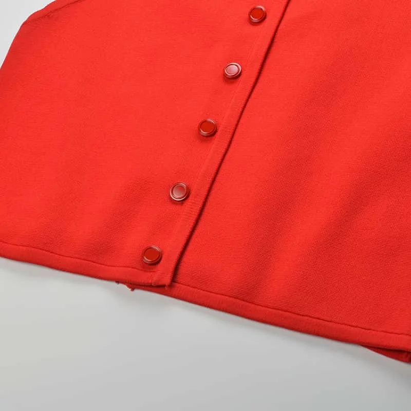 Весенний новый красный комплект из двух вязаных предметов для похудения женщин