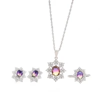 cross border fashion set sterling silver necklace womens creative color treasure jewelry cj001