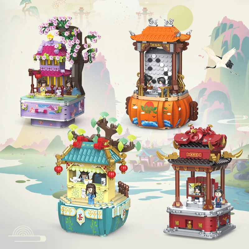 

В наличии креативная архитектурная модель MOC сборные игрушки 89001 89002 89003 89004 строительные блоки кирпичи для детей рождественские подарки для девочек