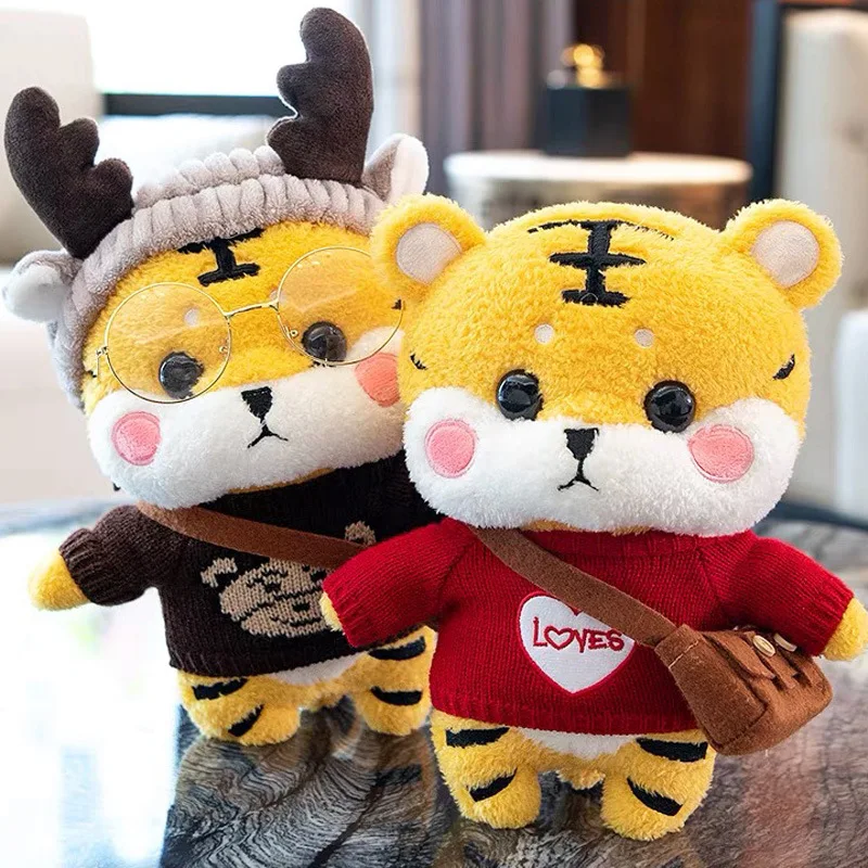 

Netred Tiger Plush Toy Wearing Toys Doll Birthday Gifts Tiger Mascot Small Tiger Soft Doll Sleeping Pillow Rag Children Girls