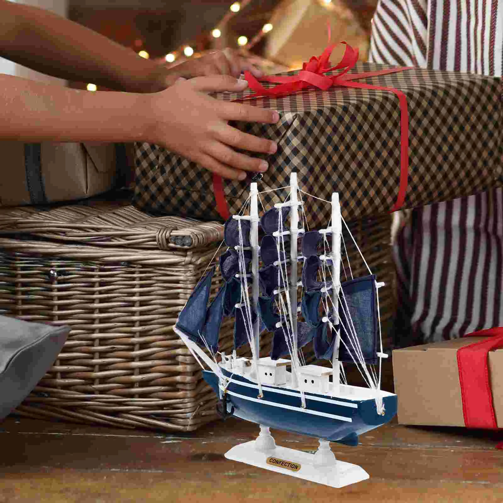 Винтажная модель деревянного корабля 24 см