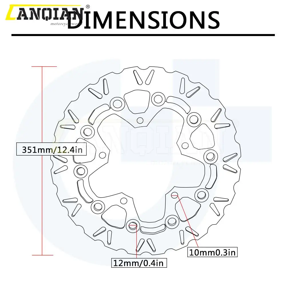 351 мм стальная передняя Тормозная дисковая пластина для мотоцикла SUZUKI VZR1800 VZR 1800