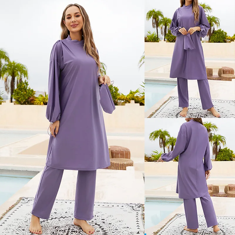 

Muslim Modest Swimwear Swimsuit Women Swimming Suit Cover Ups Burkini For Woman Islamic Long Sleeve Bathing Swim