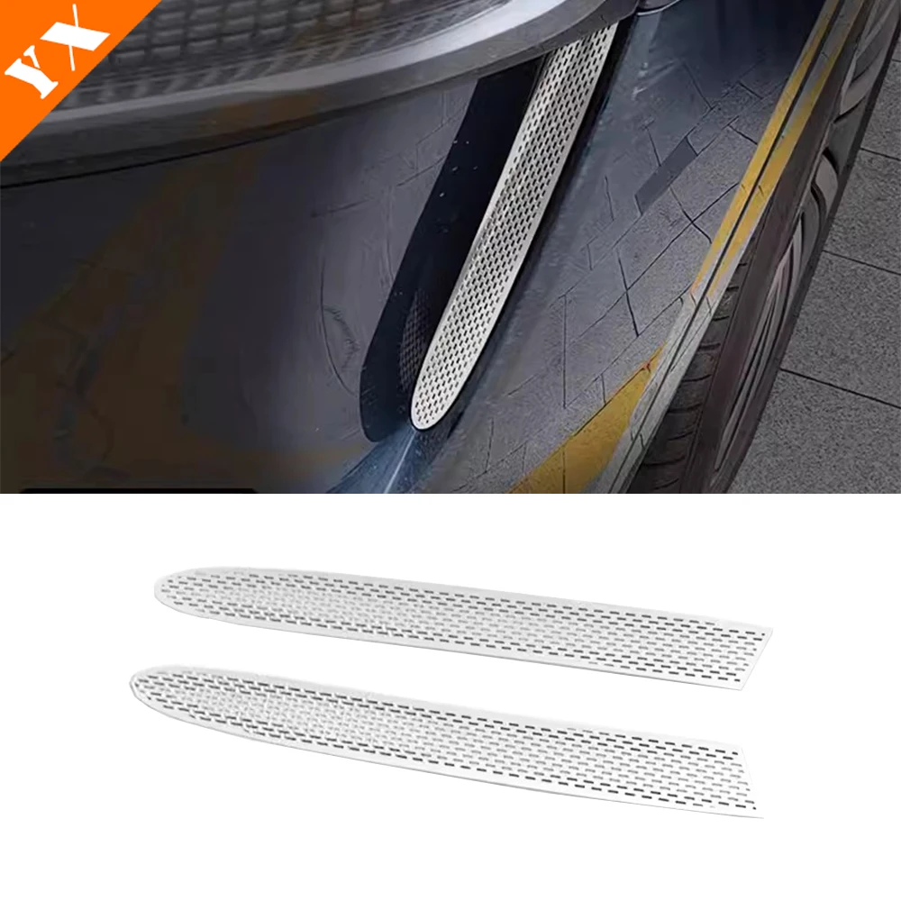 

Аксессуары для AITO M8 2025 2026, передняя противотуманная фара автомобиля, модификация вентиляционного отверстия, крышка из нержавеющей стали, украшение кузова, яркая полоса