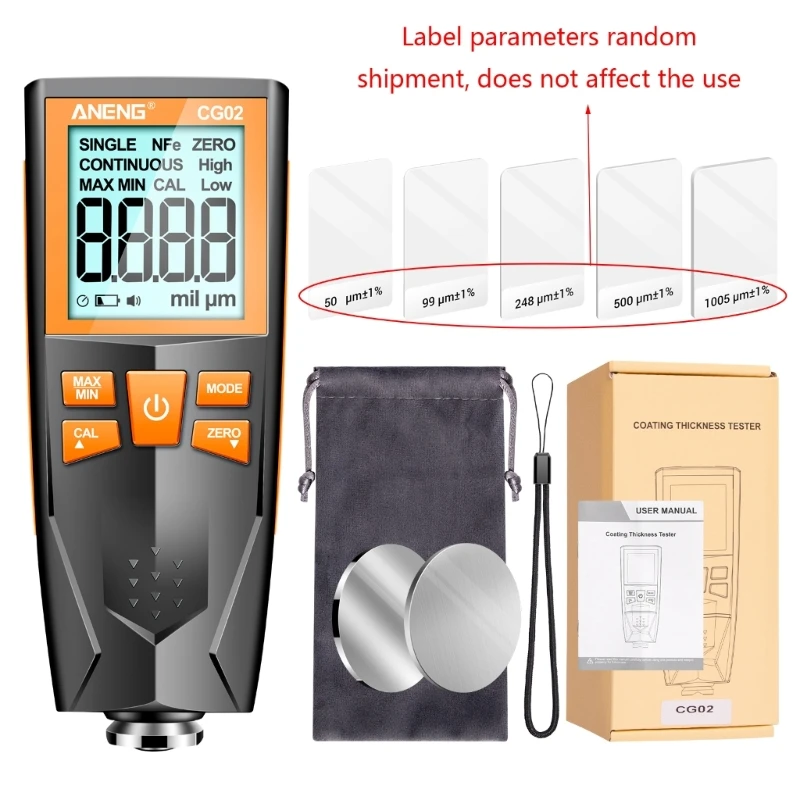 

Coating Thickness Gauge for Car 0-1500μm Car Paint Film Meter Auto Fe/NFe