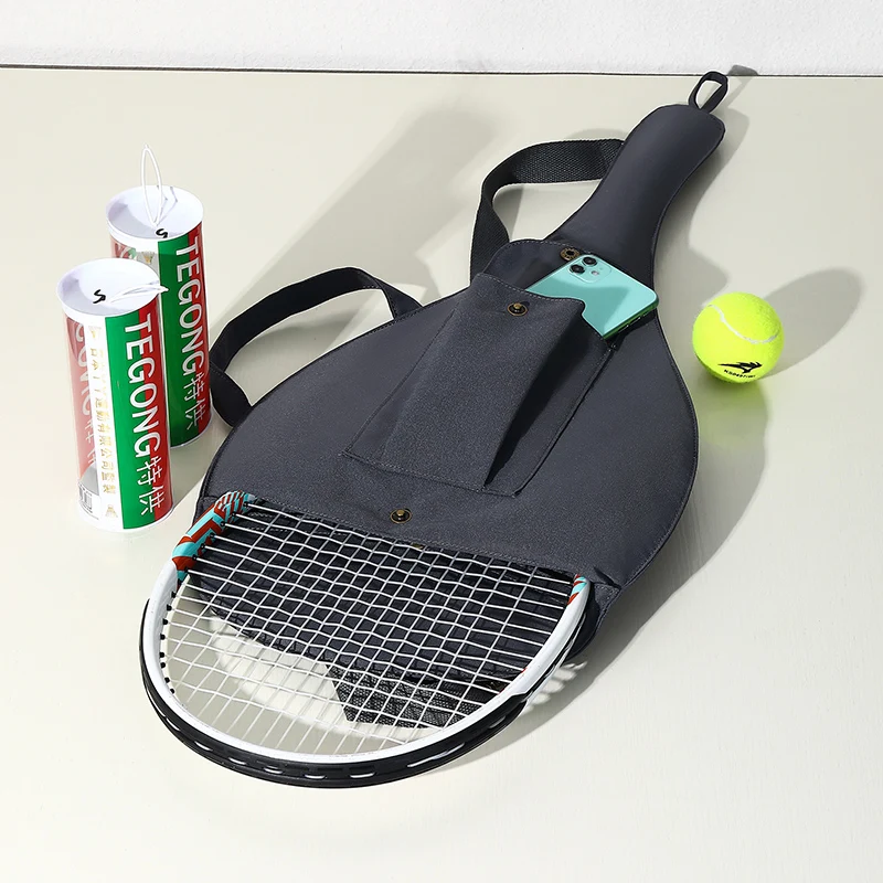 Adult Tennis Bag Korean Stylish Portable Waterproof Fabric Tennis Racquet Package Handbag Khaki Badminton Single Shoulder Bags