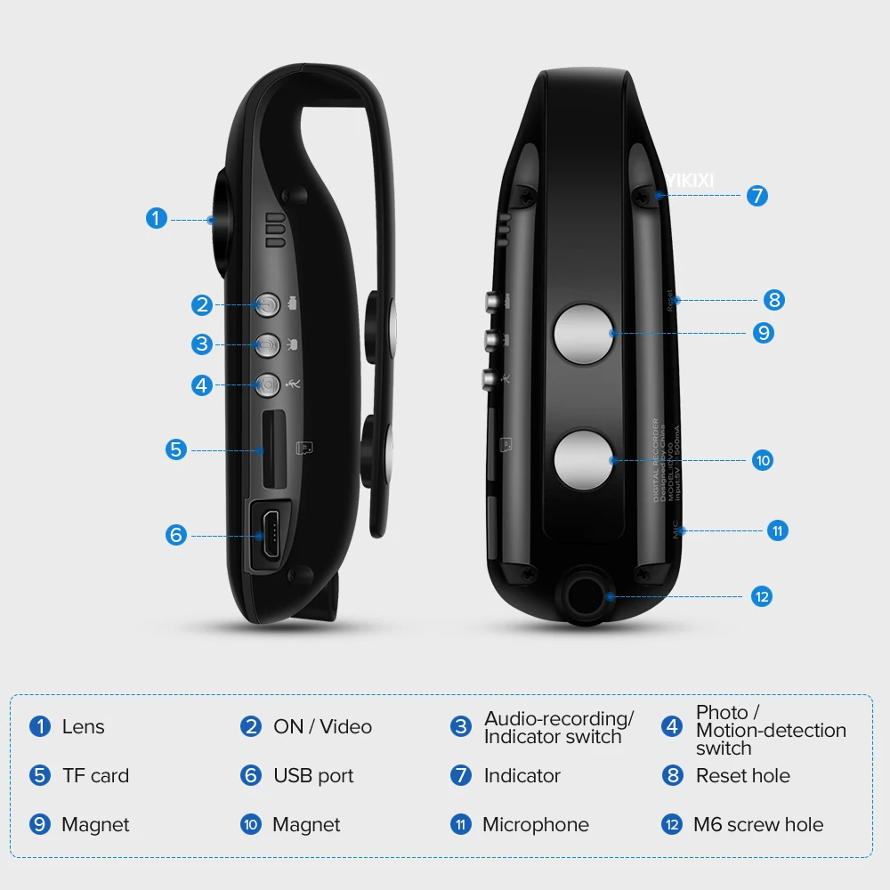 

DV Mini Camera Full HD1080P Portable Night Vision Camcorder Police Video Recorder Body Cam Motorcycle Bike Motion body kamera