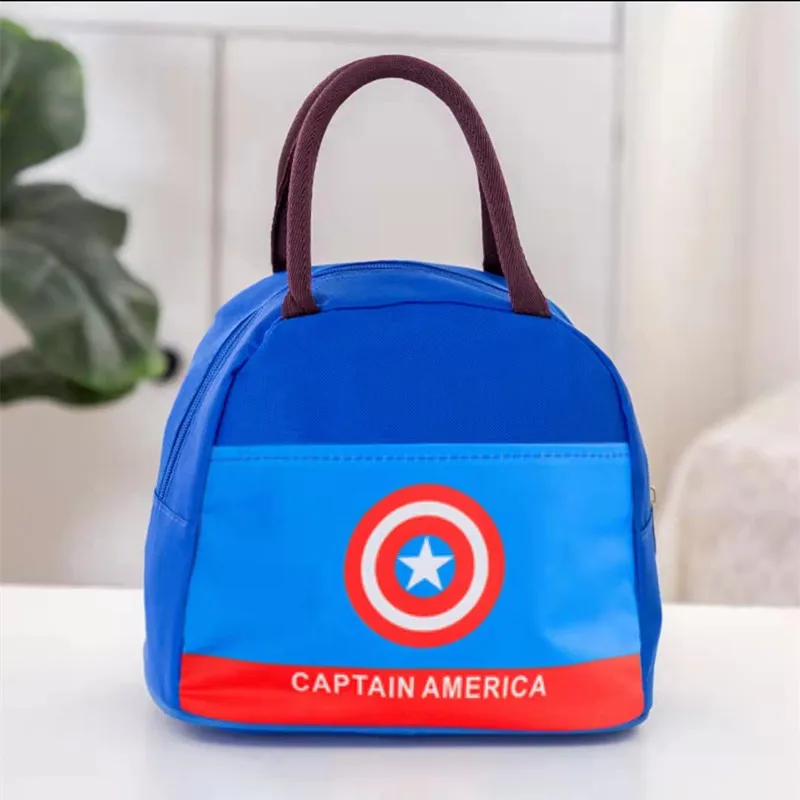 Disney Marvel Lunch Box for Boys Girls Functional Pattern Cooler Portable Insulated Canvas Lunch Bag Thermal Food Picnic Box