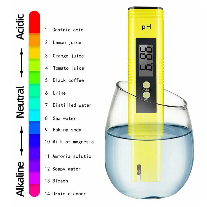 

PH Meter 0.01 High Precision for Water Quality Tester with 0-14 Measurement Range Suitable Aquarium Swimming Pool
