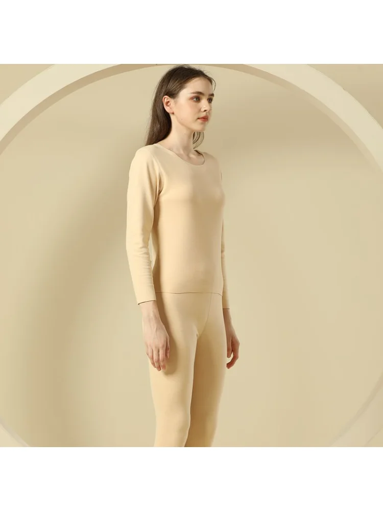 Silk Wool Warm Underwear Cold-Resistant Heat Storage Autumn Suit Seamless Fleece Lined Thickened Base Underwear