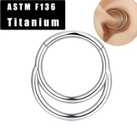 astm f136 titanium nose ring piercing hoop crescent moon septum clicker hinged segment ear tragus cartilage earring jewelry