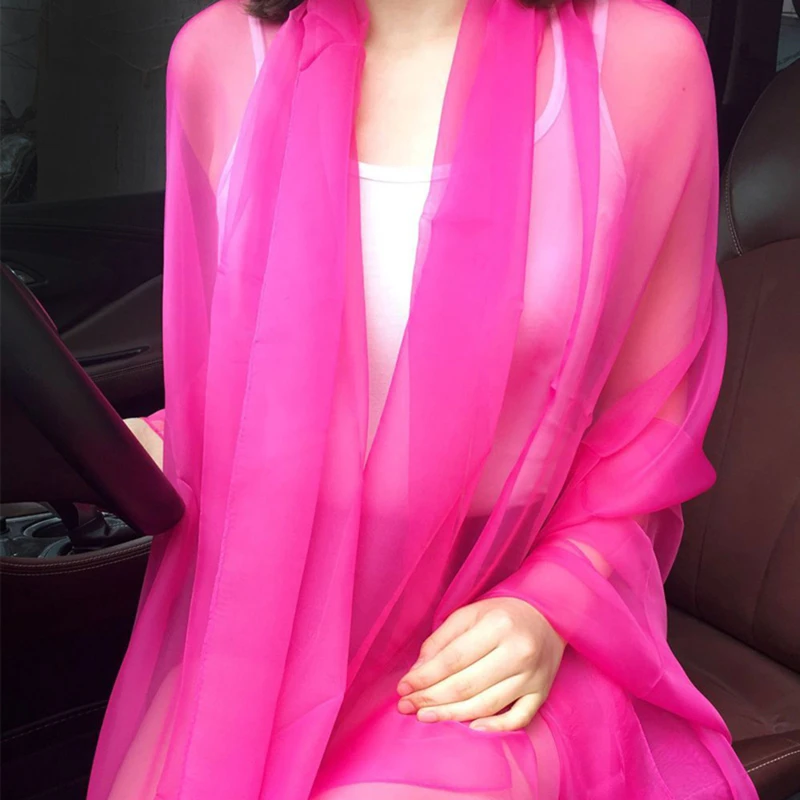 Корейское сплошное цветное прозрачное сексуальное тонкое шифоновое пляжное