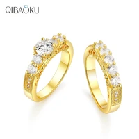 real sterling silver 925 ring luxury zircon gold ring set fine jewelry party wedding engagement rings gift for women