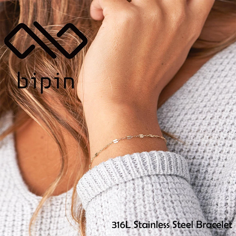 

Bipin Women's Stainless Steel Adjustable Bracelet Chain Figaro Cubana Chain Bracelet Wholesale Jewelry
