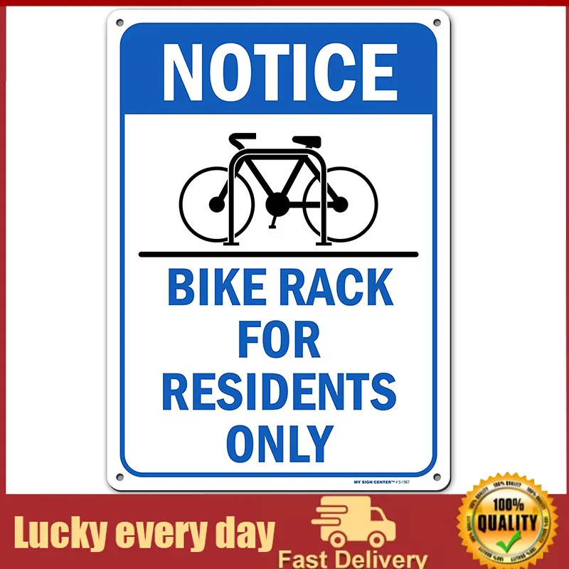 

Оповещение на велосипедную стойку, оповещение о парковке для жителей, только знак, 10x14 дюймов, промышленный алюминий, легко крепится, не ржав...