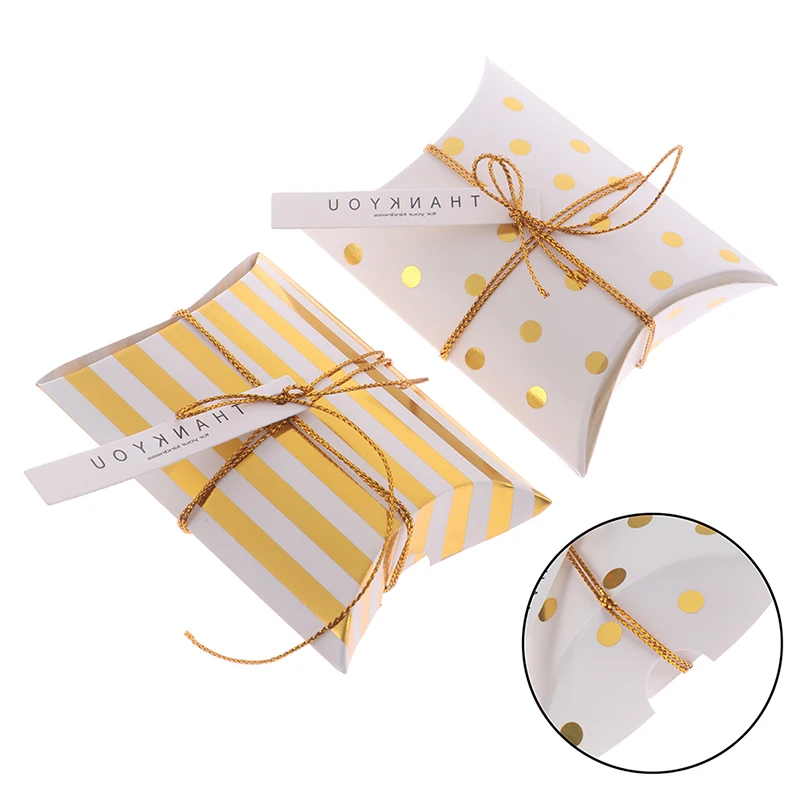 

10Pcs Gift Box Pillow Shape Birthday Packaging Party Boxes Sweet Candy Cookies