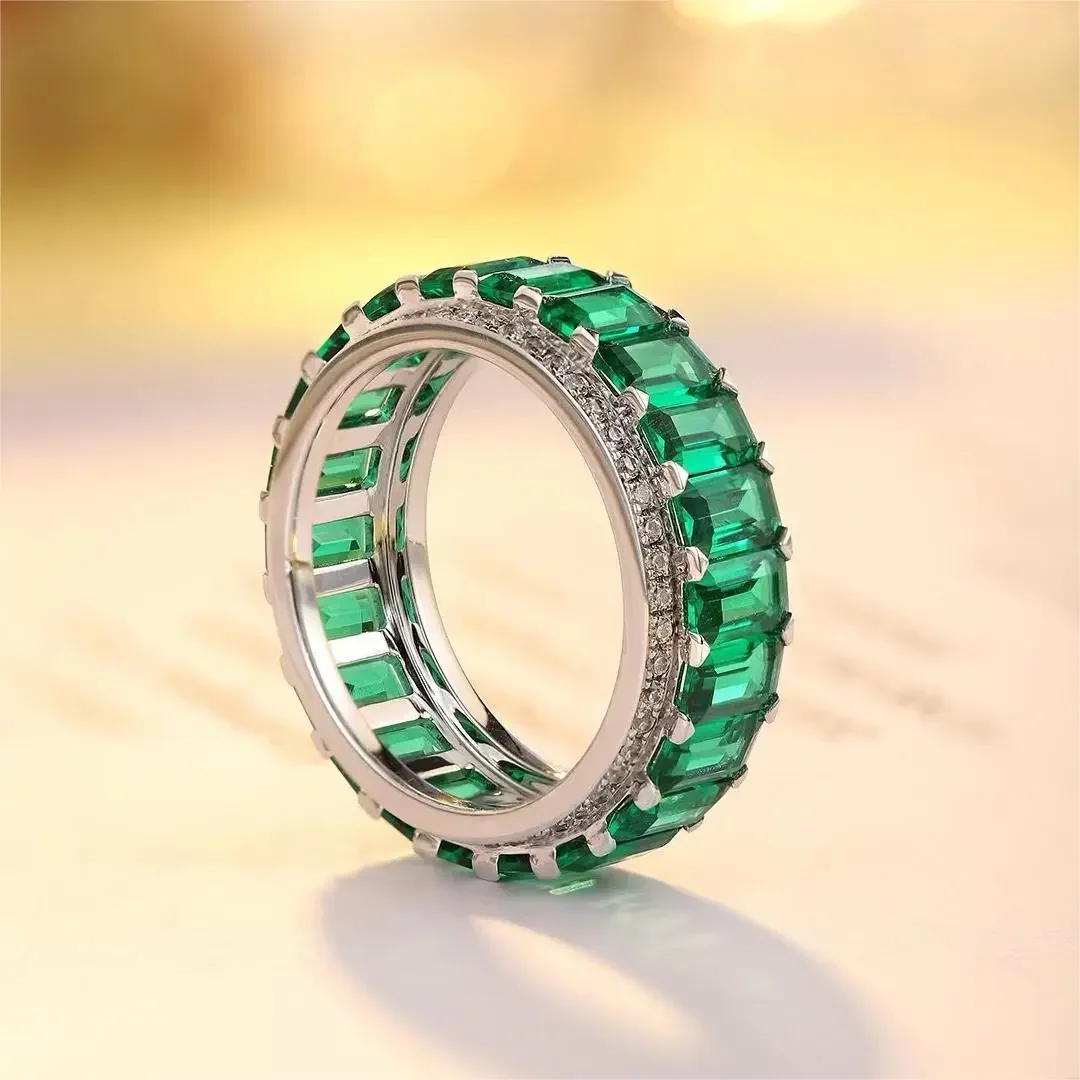 a klasyczny pierścionek Pirmiana S925 srebro 17 18 ct uprawiane szmaragdowe pierścionki dla kobiet które można dostosować tego samego z białego