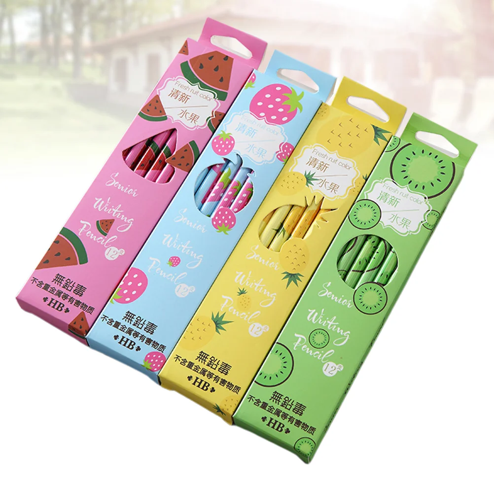 

48pcs Creative Fruit Wooden Lovely Stationery For Kids for Kids Children