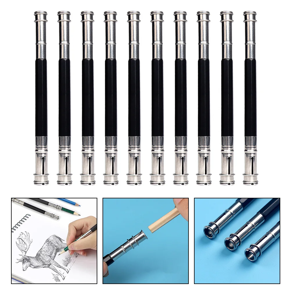 

Extender Extenders Lengthener Portable Extension Steel Dualholder Adjustable Colored Stainless Head Drawing Writing Pen Holders