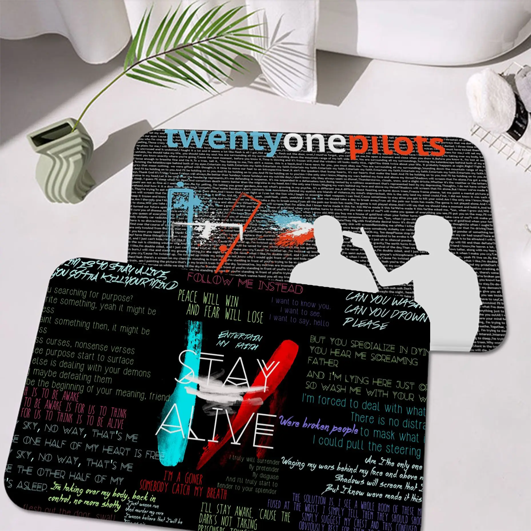 

Twenty One Pilot Door Mat Kids Room Bedroom Decoration Balcony Anti-Slip Doormat Living Room Household Carpets