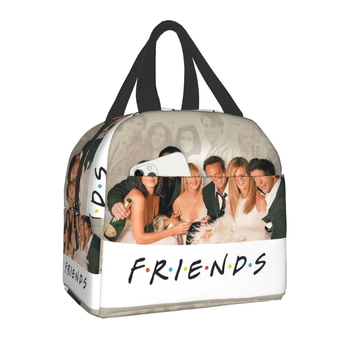 

Classic TV Show Friends Insulated Lunch Tote Bag for Women Resuable Thermal Cooler Food Lunch Box School Portable Picnic Bags