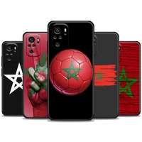 luxury phone case for redmi note 7 8 8t 9 9s 9t 10 11 11s 11e pro plus 4g 5g soft silicone case cover morocco flag national flag