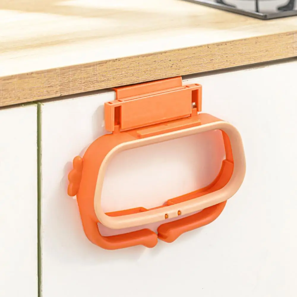 

1pc Kitchen Cabinet Door Basket Hanging Trash Can Waste Bin Garbage Bag Holder Portable Kitchen Trash Bag Holder Kitchen Gadgets