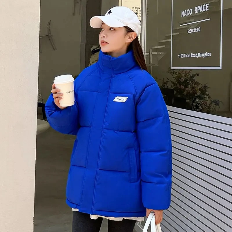 

Women winter Cotton Padded Coat 2022 New Warm Thick Parkas Korean Loose Klein Blue Cotton Coat Female Outwear Winter Jacket