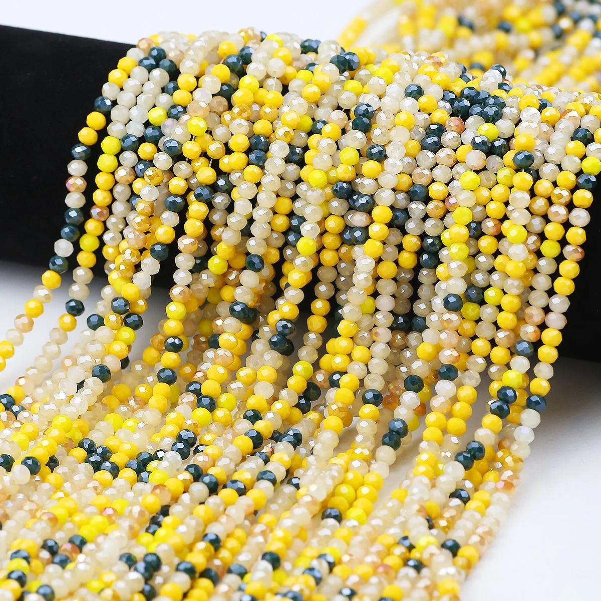 WLYeeS 100-500 шт. желтый микс 4 мм керамические бусины плоские круглые свободные для