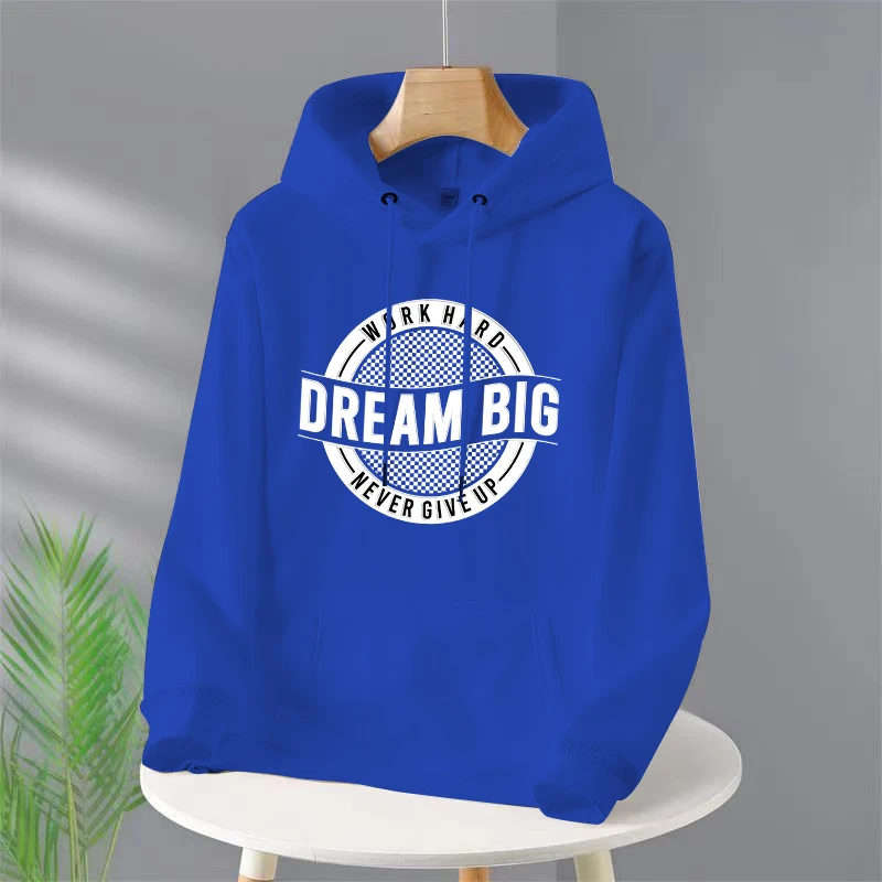 

Work Hard Dream Big Print Hat Women Streetwear Sweatshirts Hoodie Fashion Funny Loose Oversize Clothing Soft Top