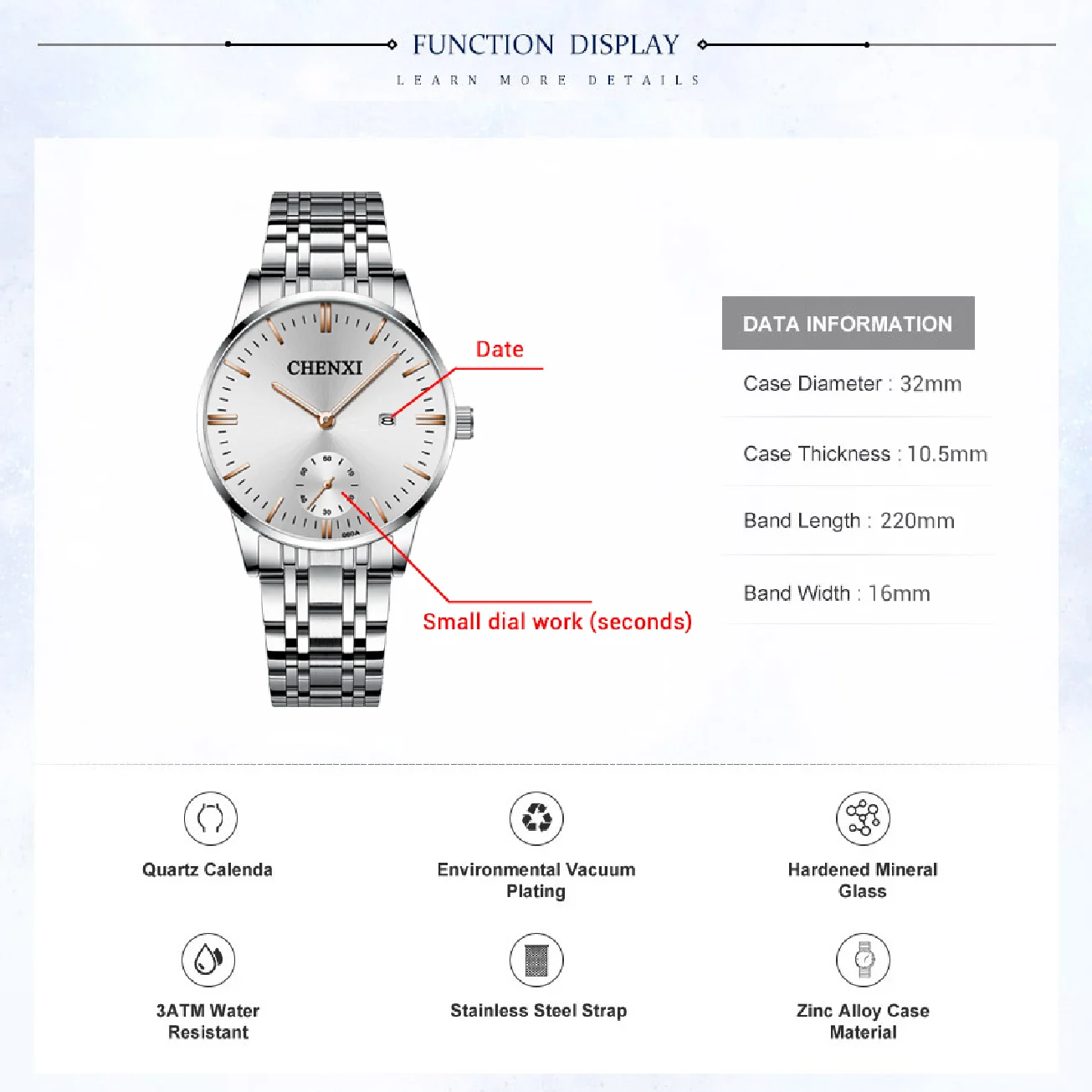 2022 Dress Business Women Watch CHENXI Top Brand Luxury Lady Fashion Casual Waterproof Watches Quartz Calendar Wristwatch enlarge