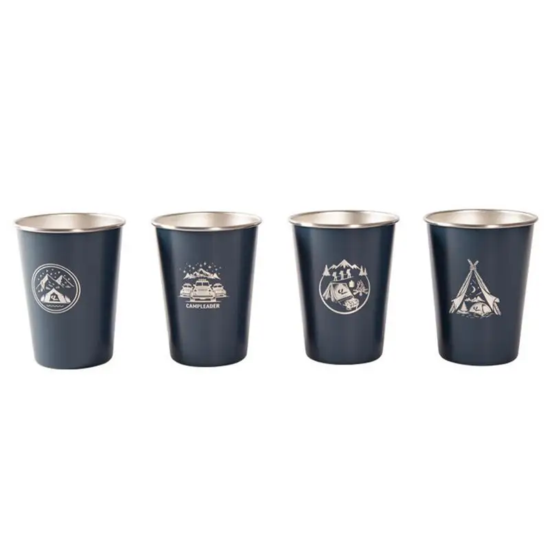 

4pcs Insulated Metal Cups 4 Pack Stackable Pint Cups Stackable Cups For Home & Outdoor Activities Healthy Unbreakable Metal