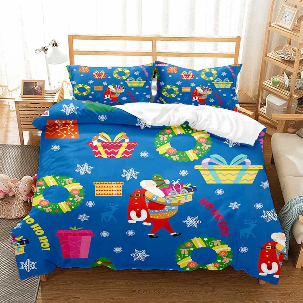 

Christmas Night Santa Claus Pattern Bed And Quilt Set Comes In A Wide Range Of Sizes And Styles