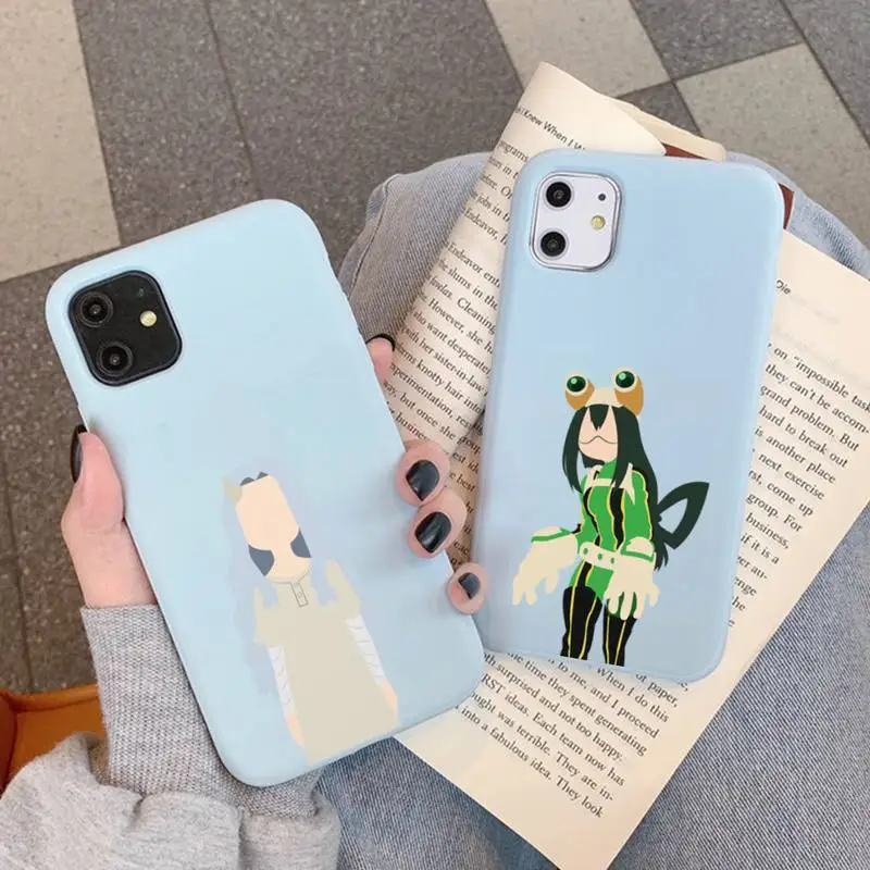 

YNDFCNB My Hero Academia Phone Case Soft Solid Color for iPhone 11 12 13 mini pro XS MAX 8 7 6 6S Plus X XR