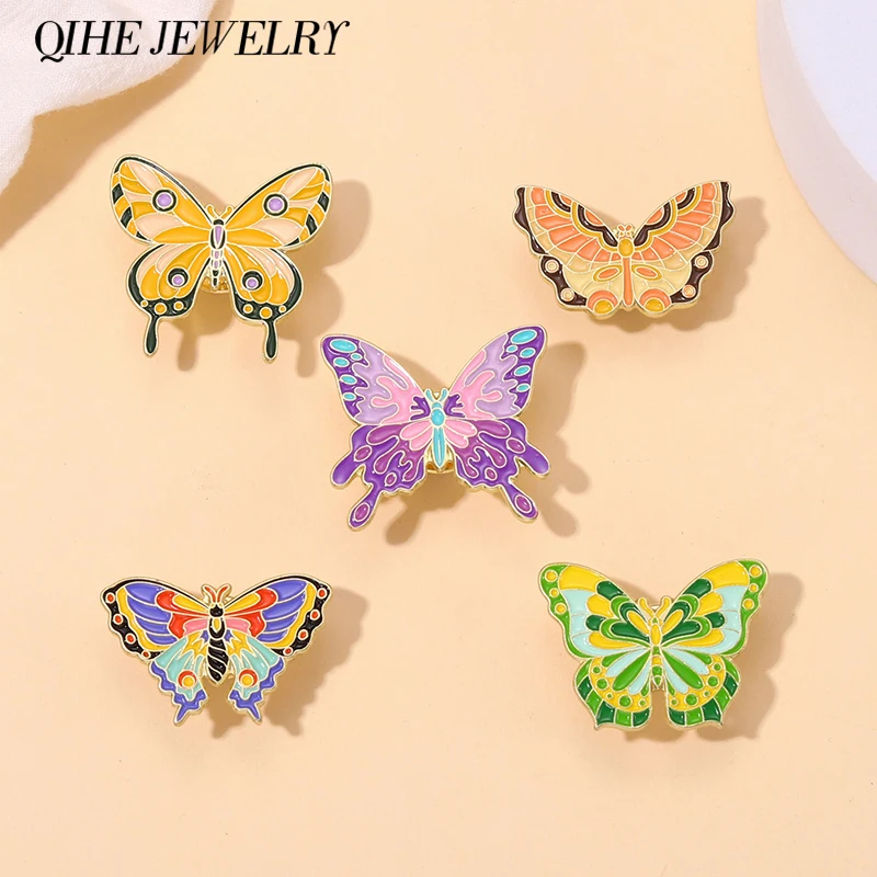 

Classic Butterfly Enamel Pins Custom Colorful Insect Brooches Badges Seek Nature Jewelry Gift for Kids Friends Free Shiping